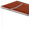 vidaXL Auvent manuel rétractable avec poteaux 3x2,5 m Orange et marron