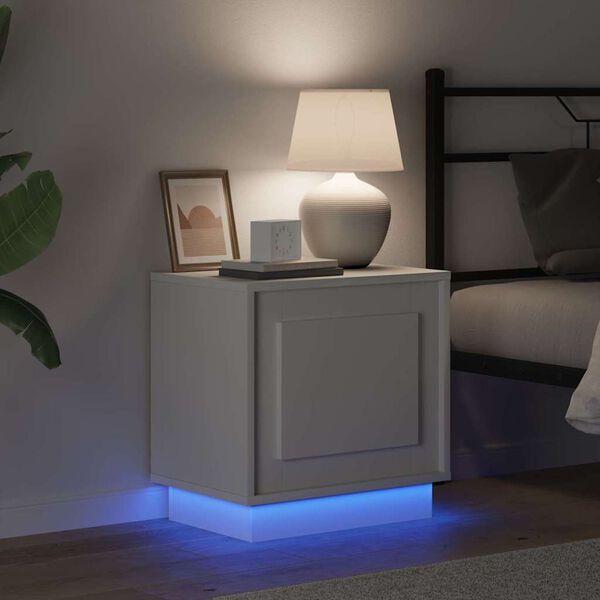 vidaXL Cabinet de chevet Blanc 44 x 34,5 x 45 cm Bois d'ing&eacute;nierie