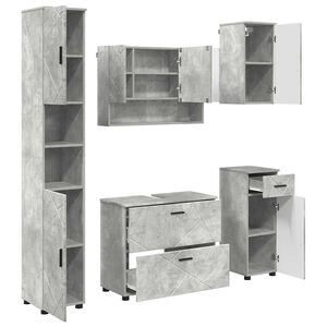 vidaXL Ensemble de mobilier de salle de bain 5 pc Gris b&eacute;ton