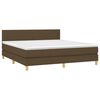 vidaXL Sommier &agrave; lattes de lit matelas et LED Marron fonc&eacute; 180x200 cm