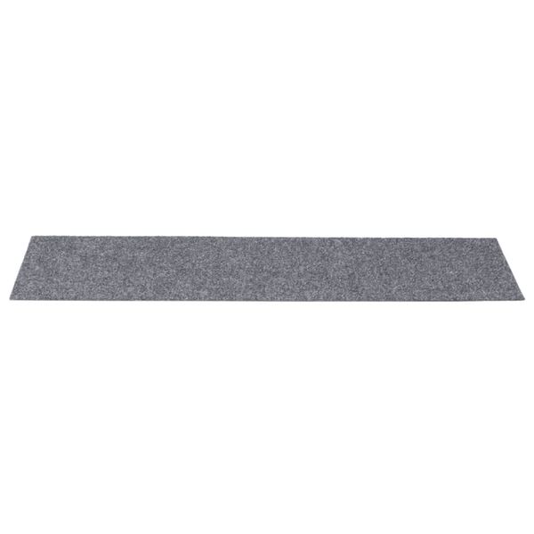 vidaXL Tapis d'escalier autocollants 15 pièces 76 x 20 cm Gris clair Rectangulaire