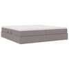 vidaXL Lit avec rangement et matelas Taupe 200 x 200 cm Polyester