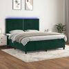 vidaXL Sommier &agrave; lattes de lit matelas et LED Vert fonc&eacute; 180x200 cm