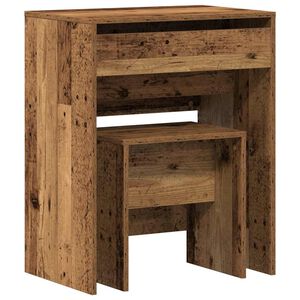 vidaXL Coiffeuse 2 pc Bois Ancien 60 x 40 x 75 cm Bois d'ing&eacute;nierie