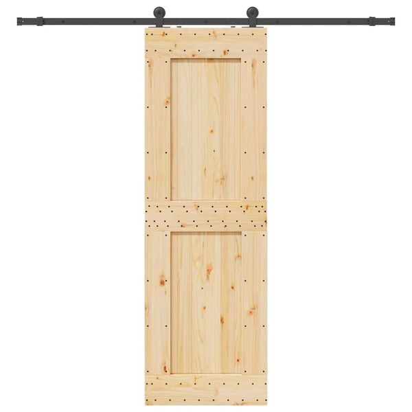 vidaXL Porte coulissante et kit de quincaillerie 70x210 cm pin massif