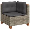 vidaXL Canap&eacute; d'angle de jardin avec coussins gris r&eacute;sine tress&eacute;e