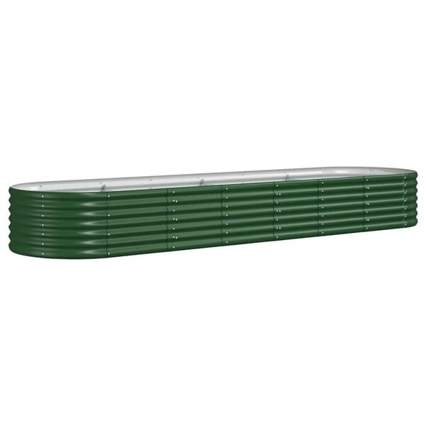 vidaXL Lit surélevé de jardin Acier galvanisé 296x80x36 cm Vert