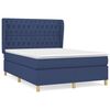 vidaXL Sommier &agrave; lattes de lit avec matelas Bleu 140x190 cm Tissu