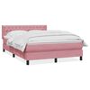 vidaXL Sommier &agrave; lattes de lit avec matelas rose 140x220 cm velours