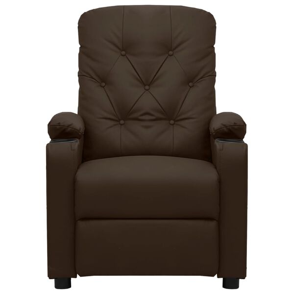 vidaXL Fauteuil inclinable Marron Similicuir