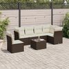 vidaXL Salon de jardin 7 pcs avec coussins noir r&eacute;sine tress&eacute;e