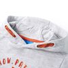 Sweatshirt &agrave; capuche pour enfants m&eacute;lange gris et orange 116