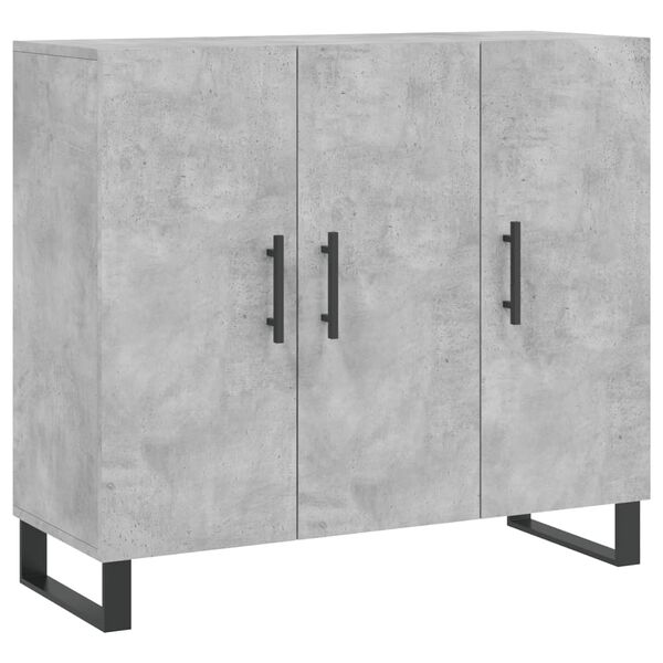 vidaXL Buffet gris b&eacute;ton 90x34x80 cm bois d'ing&eacute;nierie