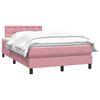 vidaXL Sommier &agrave; lattes de lit avec matelas rose 120x210 cm velours