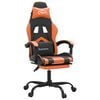 vidaXL Chaise de jeu pivotante repose-pied Noir et orange Similicuir