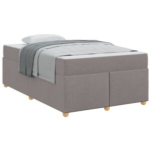 vidaXL Cadre de lit avec matelas Taupe 120 x 200 cm tissu