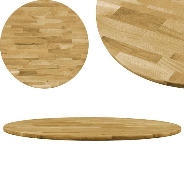 vidaXL Dessus de table Bois de ch&ecirc;ne massif Rond 23 mm 700 mm