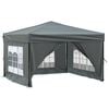 vidaXL Tente de réception pliable avec parois Anthracite 3x3 m