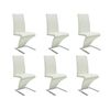 vidaXL Chaises &agrave; manger lot de 6 blanc similicuir
