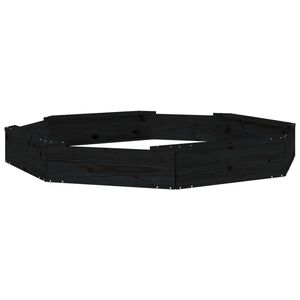 vidaXL Bac &agrave; sable avec si&egrave;ges noir octogone bois de pin massif