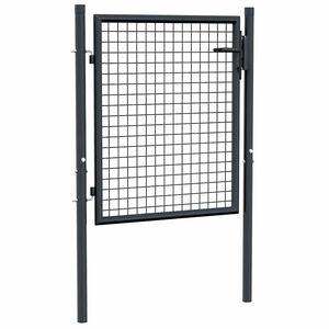 vidaXL Portail de jardin grillag&eacute; en acier galvanis&eacute; gris 100 x 75 cm