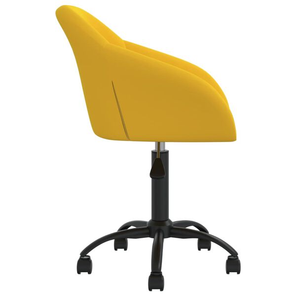 vidaXL Chaise pivotante de salle &agrave; manger Jaune Velours