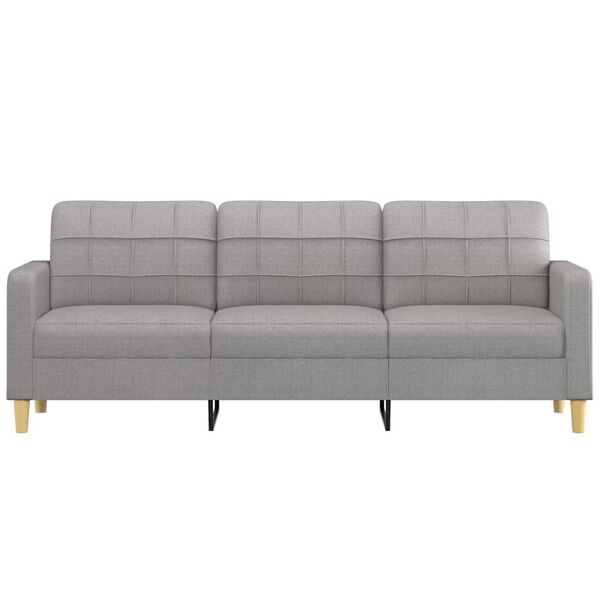 vidaXL Canap&eacute; &agrave; 3 places Gris clair 210 cm Tissu