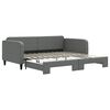 vidaXL Lit de jour avec gigogne sans matelas gris fonc&eacute; 100x200 cm