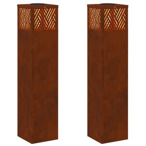 vidaXL Lumi&egrave;re de chemin LED solaire 2 pc Blanc chaud 18 x 18 x 80 cm