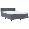 vidaXL Lit &agrave; ressorts avec matelas Gris fonc&eacute; 190 x 140 cm Velours