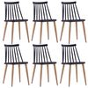 vidaXL Chaises &agrave; manger lot de 6 noir plastique et acier