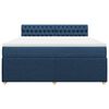 vidaXL Sommier &agrave; lattes de lit avec matelas Bleu 180x200 cm Tissu