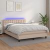 vidaXL Sommier &agrave; lattes de lit avec matelas LED Cappuccino 140x200 cm