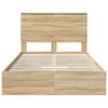 vidaXL Lit de Rangement Ch&ecirc;ne Sonoma 135 x 190 cm Bois d'ing&eacute;nierie
