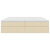 vidaXL Lit avec rangement et matelas Cr&egrave;me 200 x 200 cm Polyester