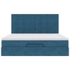 VidaXL Cadre de lit ottoman avec matelas bleu fonc&eacute; 180x200 cm velours