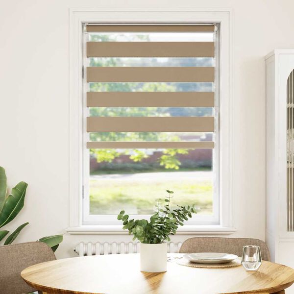 vidaXL Store z&egrave;bre marron sable largeur du tissu 85,9 cm polyester