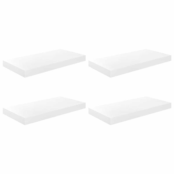 vidaXL &Eacute;tag&egrave;re murale flottante 4 pcs Blanc brillant 50x23x3,8 cm MDF