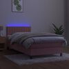 vidaXL Sommier &agrave; lattes de lit avec matelas et LED Rose 90x190 cm
