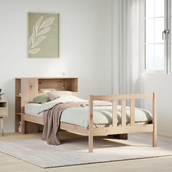 vidaXL Lit bibliothèque sans matelas 75x190 cm bois de pin massif