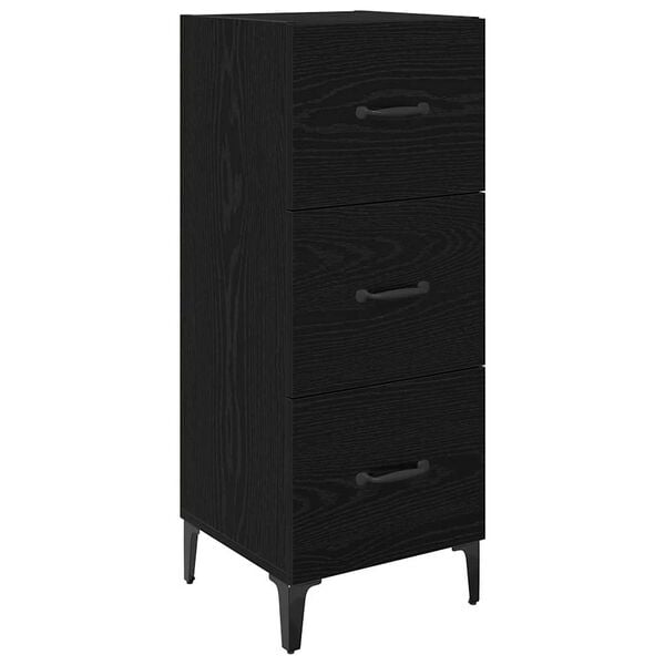 vidaXL Buffet Ch&ecirc;ne noir 34,5 x 34 x 90 cm Bois d'ing&eacute;nierie