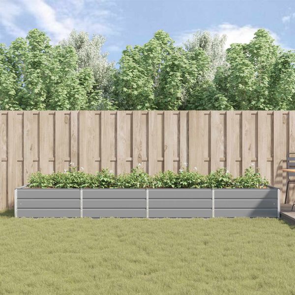 vidaXL Jardini&egrave;re Gris clair 195 x 100 x 45 cm Acier galvanis&eacute;
