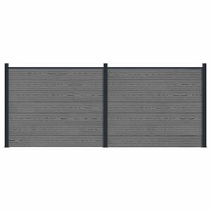 vidaXL Panneau de cl&ocirc;ture 2 pcs WPC et Aluminium Gris