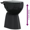 vidaXL Toilette sans rebord 7 cm hauteur suppl&eacute;mentaire Abattant amorti C&eacute;ramique Noir