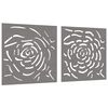vidaXL D&eacute;corations murales jardin 2 pcs 55x55 cm design de rose