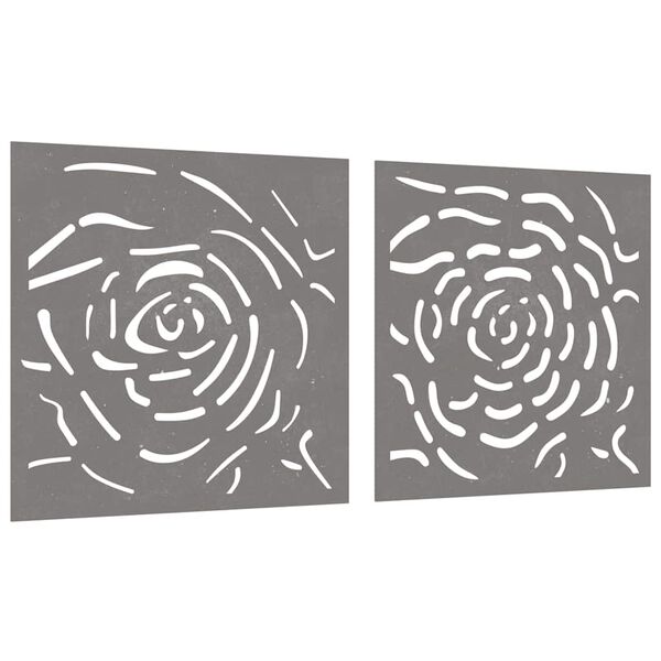 vidaXL D&eacute;corations murales jardin 2 pcs 55x55 cm design de rose