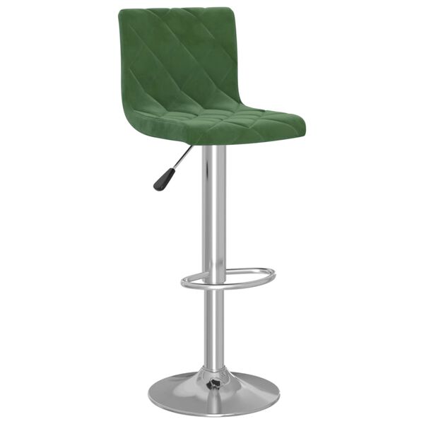 vidaXL Tabourets de bar lot de 2 vert foncé velours