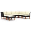 vidaXL Salon de jardin 8 pcs avec coussins R&eacute;sine tress&eacute;e Noir