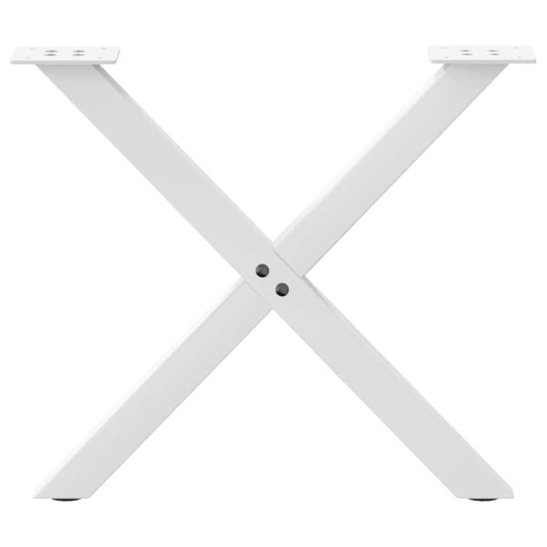 vidaXL Pieds de table basse en forme de X, 2 pi&egrave;ces, blanc, 60 x (42-43) cm, acier