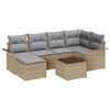vidaXL Ensemble de canap&eacute; de jardin 7 pc Beige polyrotin